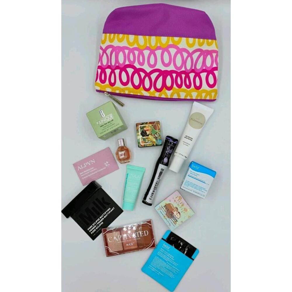 13 Pc Cosmetic Makeup Gift Set Stocking Stuffer Name Brand, Mix Sample Travel